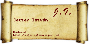 Jetter István névjegykártya
